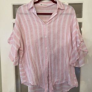 Pink and white striped blouse from the lonestar southern collection